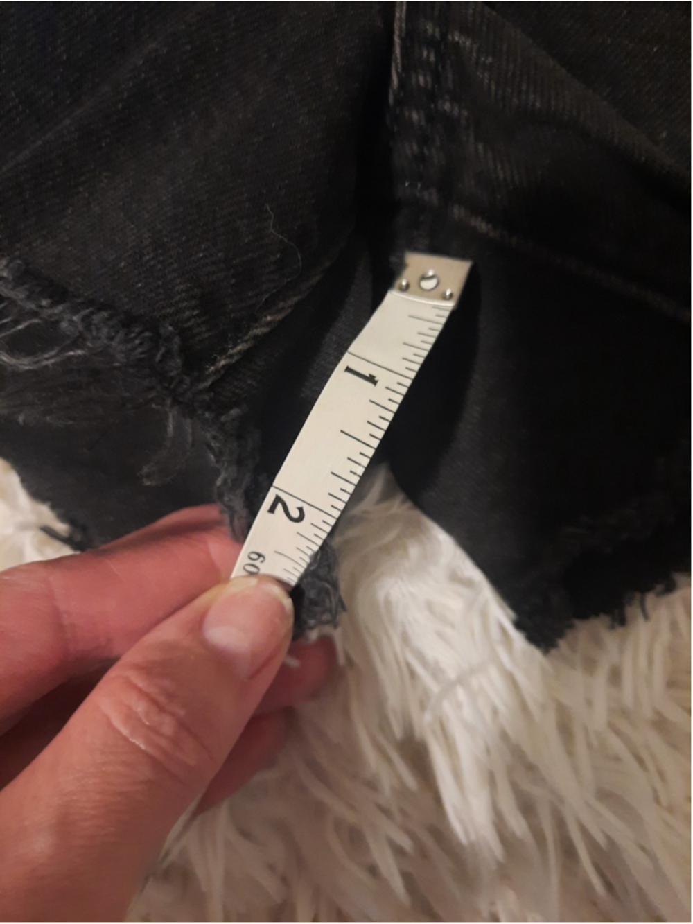 Women's High-Rise Black Denim Cutoff Shorts - Picture 5 of 8